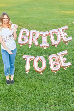 She Said YES Rose Gold 16" Balloon Banner | Multiple phrases!